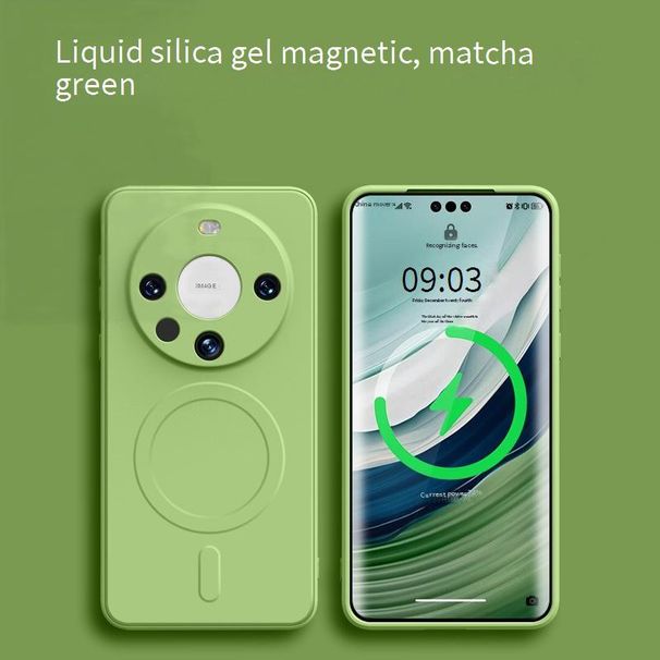 Custodia e cover per telefono in silicone liquido con ventosa magnetica, adatta per telefono cellulare, custodia protettiva anticaduta Mate50, tutto incluso_voghion.com