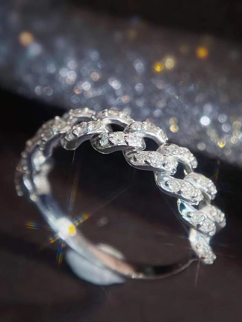 S Reines Silber für Frauen Kubanische Kette Mode Ins Stil Mikrogepflasterter Volldiamantring Leichtes Luxus-Nischendesign_voghion.com