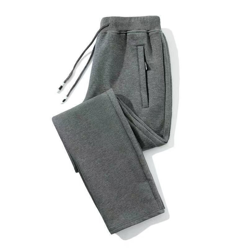 Men's Heavy-Duty Work Pants - Winter Fleece-Lined, Durable Polyester Blend, Loose Fit For Construction & Labor (Black, Dark Grey, Light Grey)_voghion.com