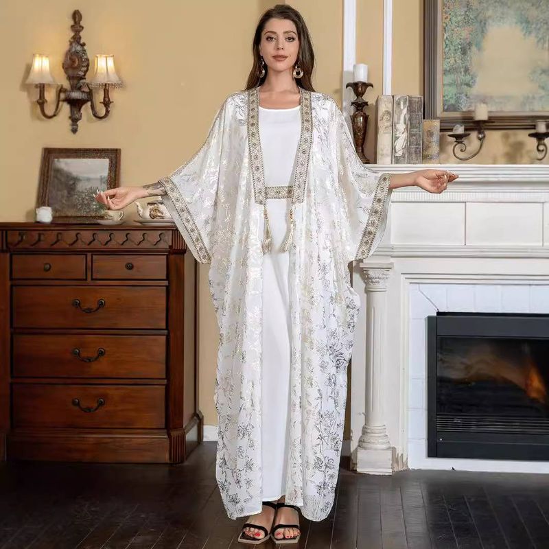 Muslimske Damekjole Sommer Hot Stamping Robe Abaya_voghion.com