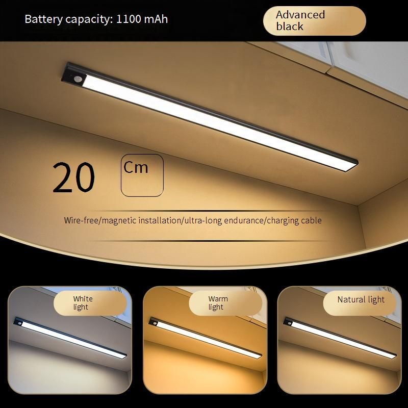 Rechargeable LED Strip Lights Motion Sensor Cabinet Lighting For Wine Cellar/Kitchen/Wardrobe (Self-Adhesive & Magnetic Wireless Dimmable Waterproof)​_voghion.com