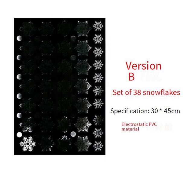 Abnehmbare, statisch haftende Schneeflocken-Fensteraufkleber – Weihnachtsdekoration für Glastüren und Wände_voghion.com