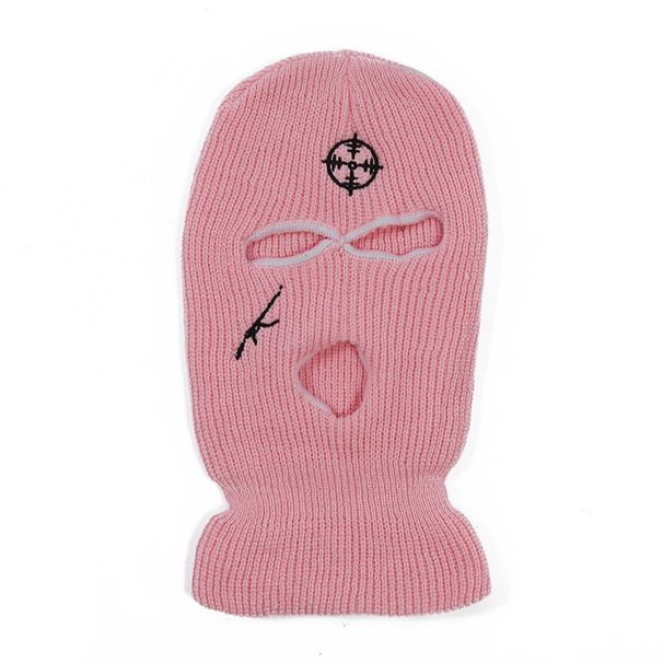 Unisex-Strickmütze mit Nackenwärmer – Winterwarmes, weiches, dehnbares Dreiloch-Design für Männer und Frauen, Radfahren im Freien, Sport und Freizeitkleidung_voghion.com