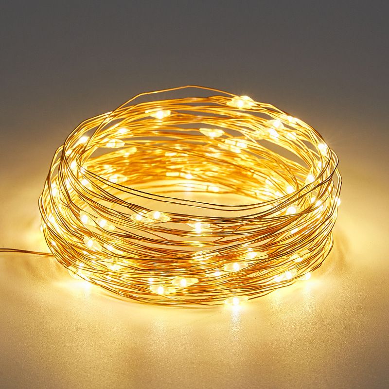 Solar Copper Wire Lights LED String Lights For Outdoor Garden Christmas Holiday Decoration Warm White & Colorful IP65 Waterproof 8 Modes​_voghion.com
