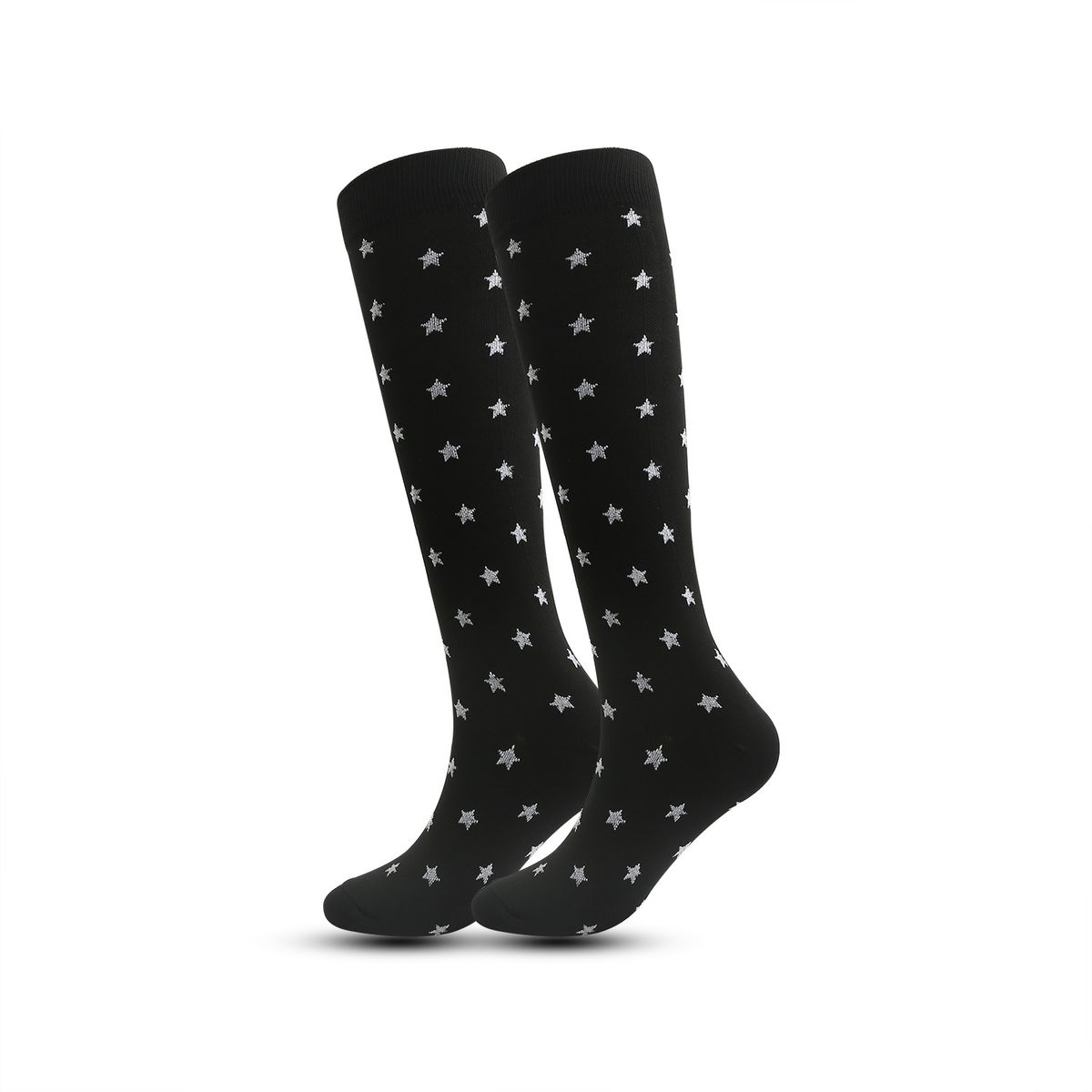 2025e Unisex Running Elastic Compression Outdoor Sports Drucksocken Schwarzweiß Trendy Style_voghion.com