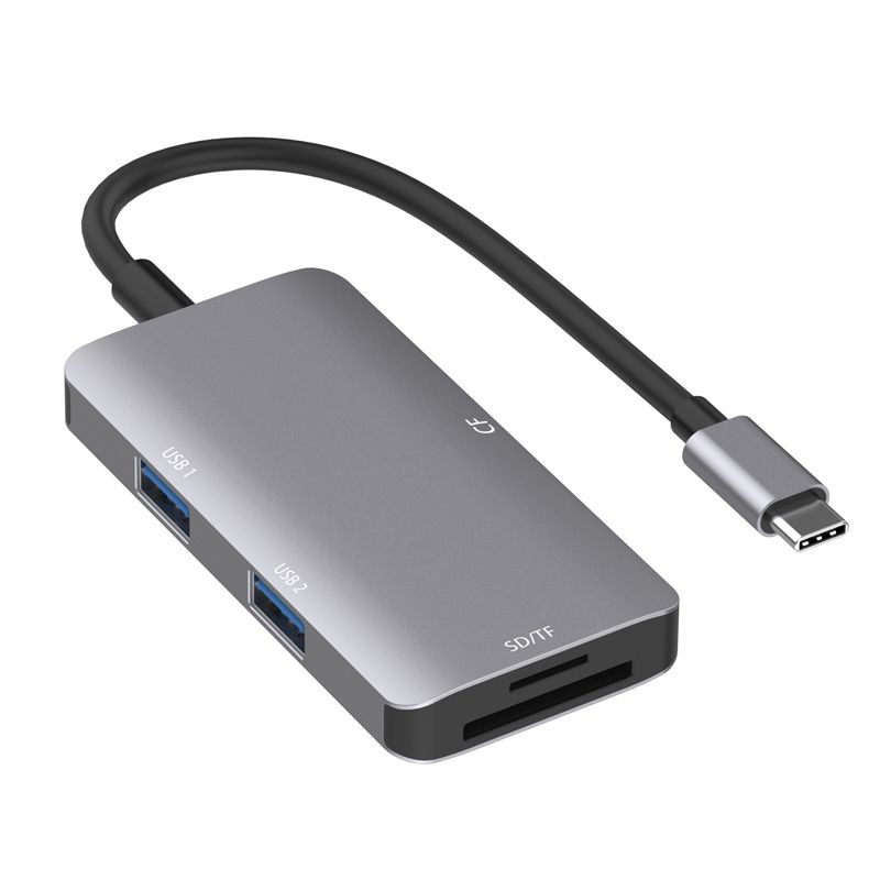 5 in 1 Data Read HUB Adapter with SD / TF / CF Card, Dual USB3.0 Ports_voghion.com