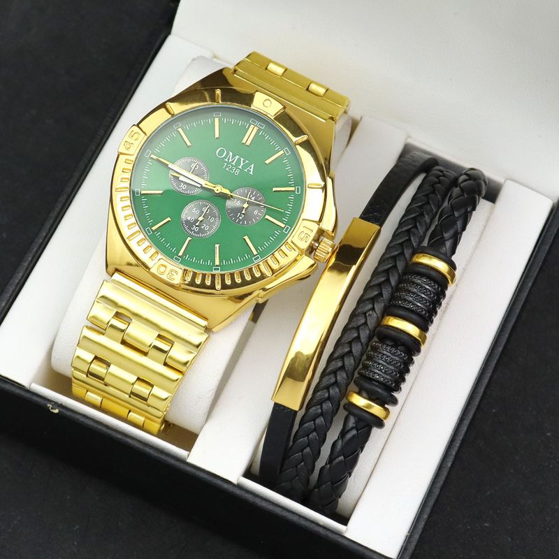 Merk heren quartz horloge armband boxset mode horloge cadeauset_voghion.com