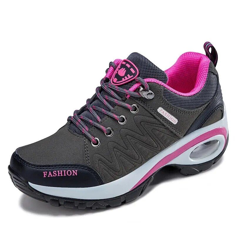 Pantofi sport pentru femei, pantofi sport cu platformă respirabilă, confortabili și cu dantelă, stil feminin, cizme scurte pentru exterior_voghion.com