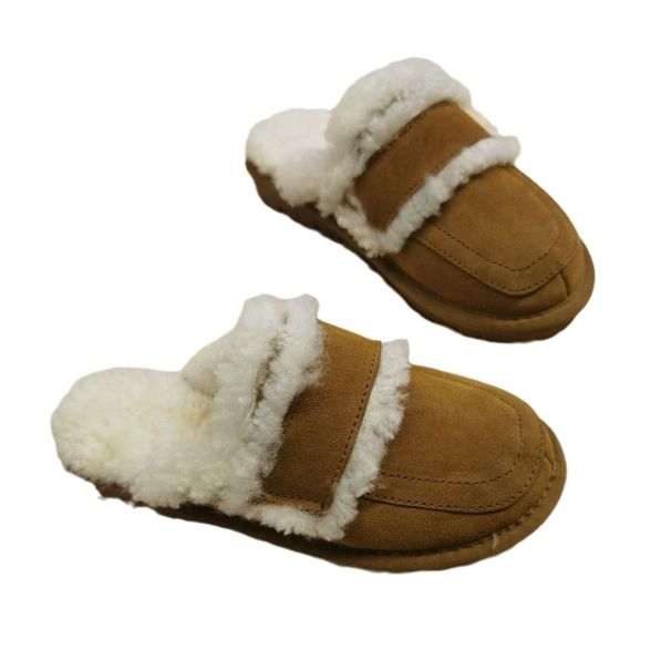 Chaussons fermés pour femmes, automne et hiver, style, semelle plate en coton pour l'extérieur, chaussons en fourrure,_voghion.com