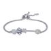 Bracciale da donna in argento puro con doppia catena push-pull e moissanite da 2 carati_voghion.com