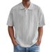 Herrenbekleidung Frühling und Sommer Lockere Textur Poloshirt Retro Revers T-Shirt Atmungsaktives Kurzarmhemd_voghion.com