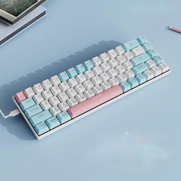 Mekanisk tastatur blå rød kontakt trådløs kablet computer bærbar universel gaming skrivemaskine_voghion.com