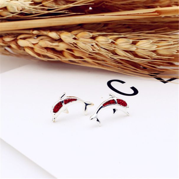 Sterling VENUS Sier Nuovo design Orecchini a forma di delfino in cristallo blu per le donne Forma animale alla moda All-_voghion.com