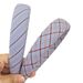Blogger Blue Striped High Crown Wide College Style High End Plaid Delicate Headband_voghion.com