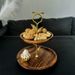 Walnut Solid Wood Double Dried Fruit Tea Cake Tray Dessert Table Multi Layer Rack_voghion.com