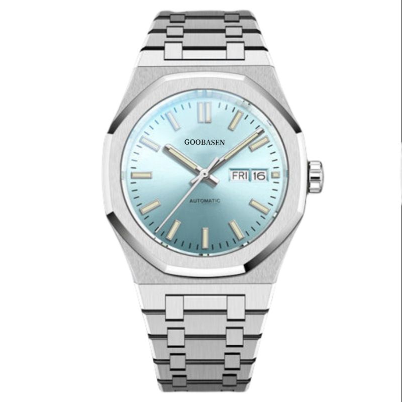 Gubeisen Herrenuhr, wasserdicht, leuchtend, Doppelkalender, neue Imitation einer mechanischen Uhr, Live-Handel_voghion.com