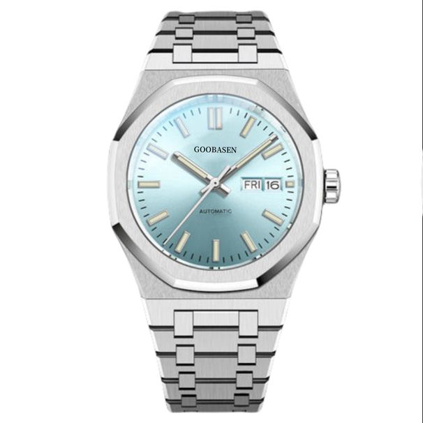 Gubeisen Herrenuhr, wasserdicht, leuchtend, Doppelkalender, neue Imitation einer mechanischen Uhr, Live-Handel_voghion.com