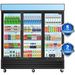 ORIKOOL Glass Door Merchandiser Refrigerator 70 Cu.ft Swing Door Commercial Display Refrigerators Merchandising Refrigeration With LED Top Panel_voghion.com