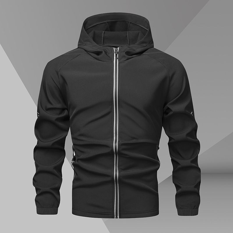 Giacca softshell da uomo antivento impermeabile con fodera in pile, per attività all'aperto, con cappuccio, per escursionismo, ciclismo, inverno_voghion.com