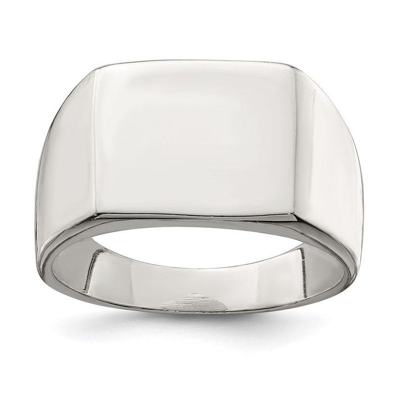 Sterling Silver 12x14mm Closed Back Signet Ring_voghion.com