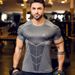 Fitness T-Shirt Summer Base Layer Sweatshirt Sports Training Men's Elastic Quick-Dry Short Sleeve Compression Shirt For_voghion.com