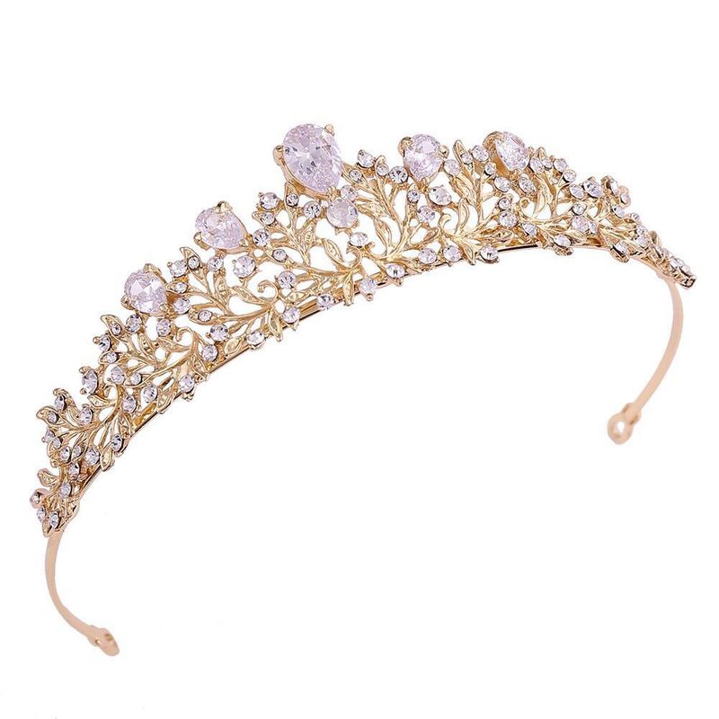 New bridal jewelry alloy inlaid rhinestone tiara wedding dress accessories headband princess birthday crown bridal crown_voghion.com