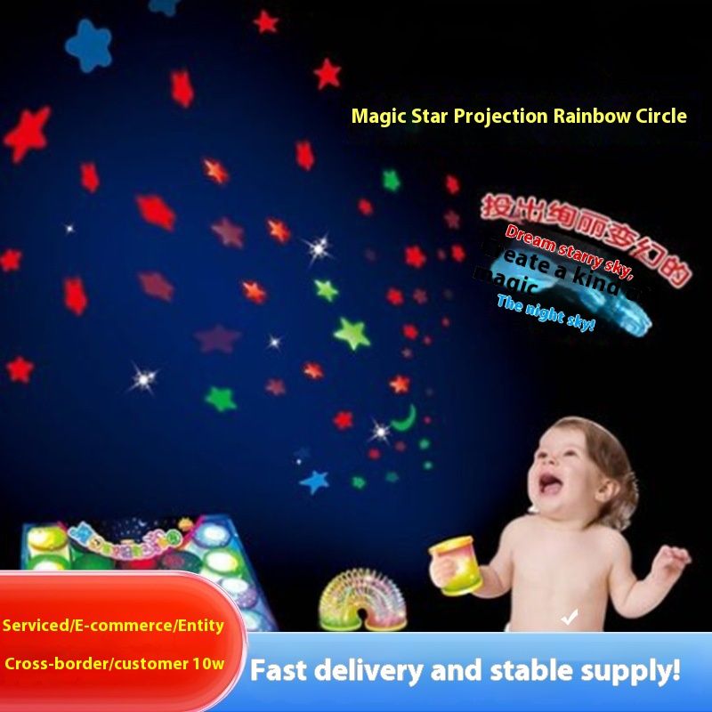 Magical Starry Sky Projection Glowing Flash Rainbow Circle Toy_voghion.com