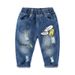 Niedlicher Welpe, lässig, für Jungen, Denim, Frühling, Baumwolle, Kinderhose, Lederband, Gürtel, kleine Kinderhose_voghion.com