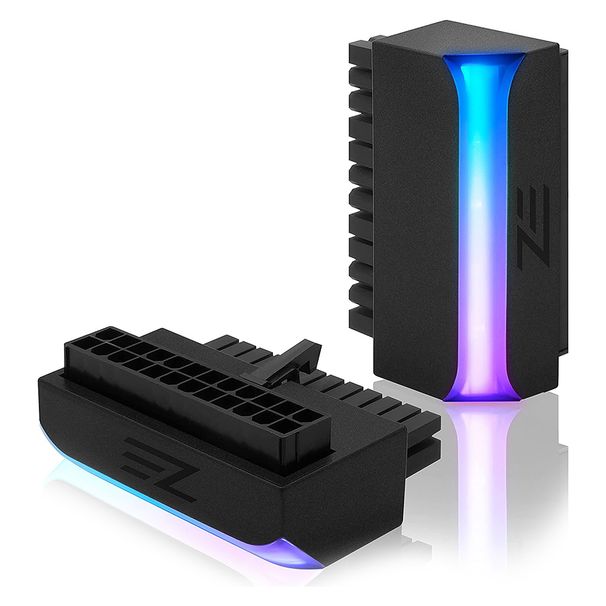 Adaptor de priză ATX cu 24 de pini la 90 de grade, 5V ARGB, pentru placa de bază, cablu de alimentare, conector DIY, montare modulară_voghion.com