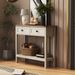 Farmhouse Style Console Table With 2 Drawer And Bottom Storage Shelf For Entryway, Rustic Side Table With Storage Drawer And Shelf For Living Room,_voghion.com