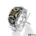 Anello regolabile vintage alla moda in argento thailandese S990 con ancora a croce per uomo, stile hip-hop punk personalizzato_voghion.com