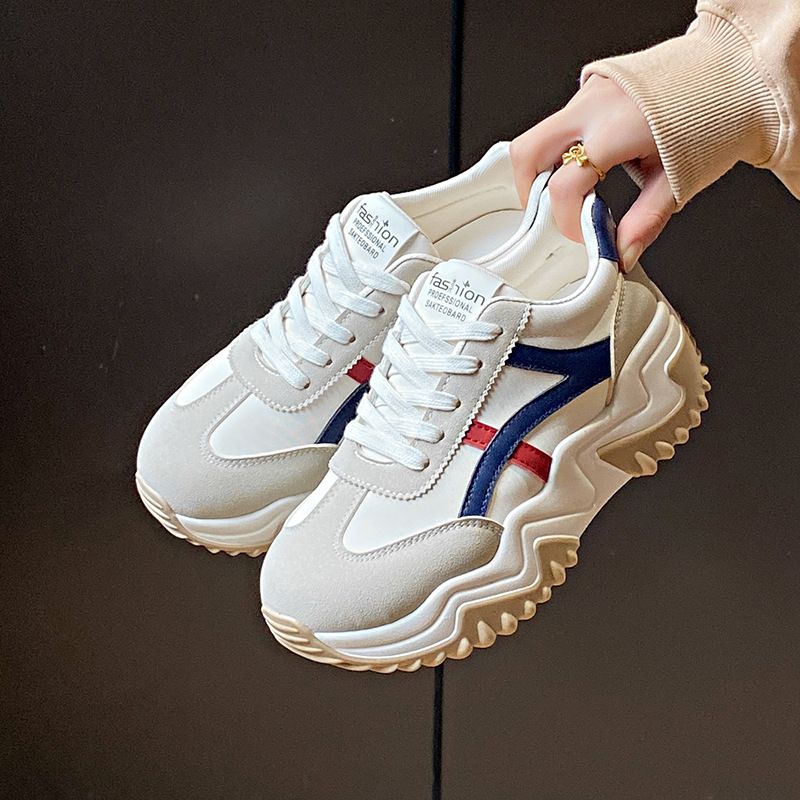 Korean Version Of New Dad Female 2024 Winter Student Sports Running Shoes, Casual Shoes With Thick Sole And Increased_voghion.com