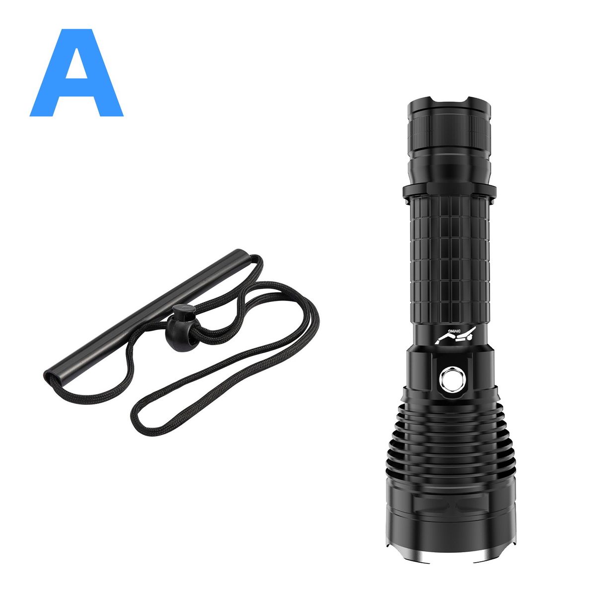 XHP70 High-Power Flashlight With Magnetic Switch - Long-Range White Light For Diving & Outdoor, Shoulder Strap & Portable Design_voghion.com