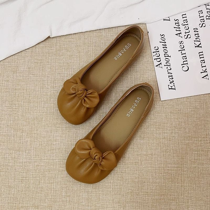 Scarpe da nonna retrò da donna estive basse 2024 nuove scarpe basse con punta a punta e fiocco in un unico passaggio, suola morbida e morbida_voghion.com