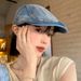 Women's Washed Cowboy Front Hat, Korean Version, Big Head Circumference, Beret, Thin Design, Trim Face Shape,_voghion.com