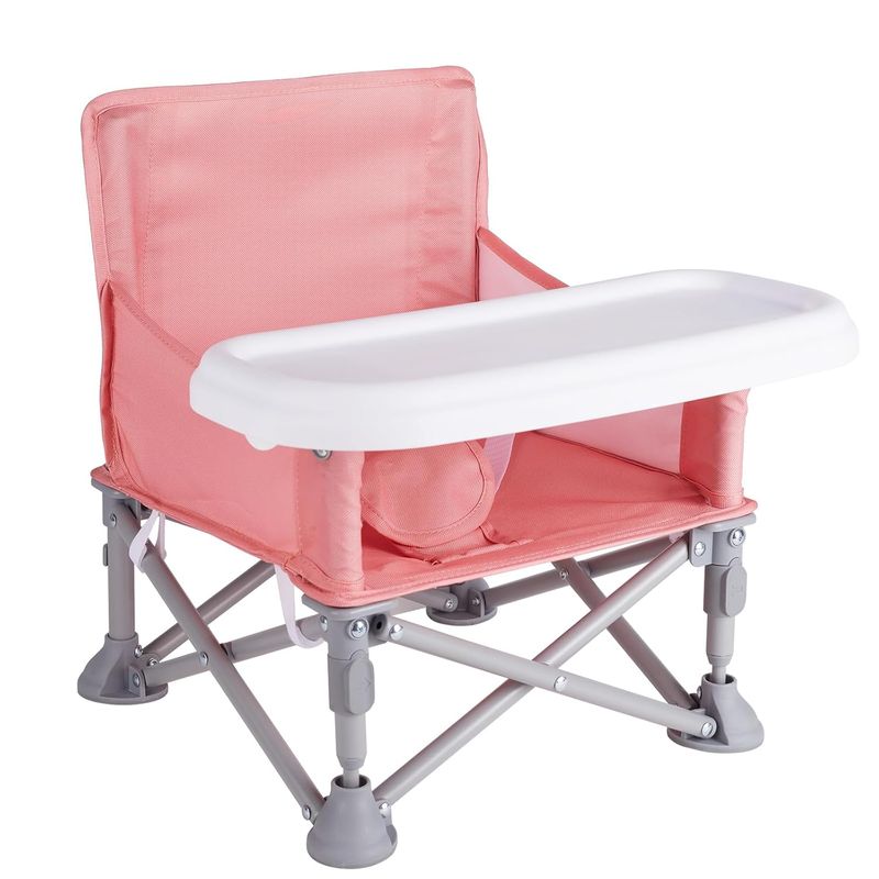 Toddler Booster Seat For Dining - Portable Baby Chair With Tray, Foldable & Lightweight, Ideal For Indoor & Outdoor Use (6M-3Y)_voghion.com