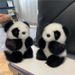 Lindo llavero de peluche con forma de panda pequeño con colgante de piel de visón para coche, regalo bonito_voghion.com