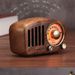 R919 Portable FM Radio With 5.0 BT Speaker; Walnut Wooden FM Radio With Old Fashioned Classic Style; Strong Bass Enhancement; Loud Volume_voghion.com