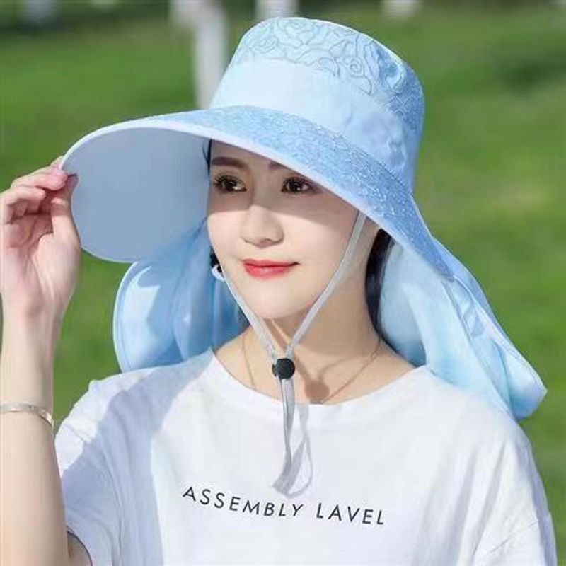 Sun protection hat, full face anti-UV, tea-picking hat, women's summer face-covering sun hat, large brim, veil sun hat_voghion.com