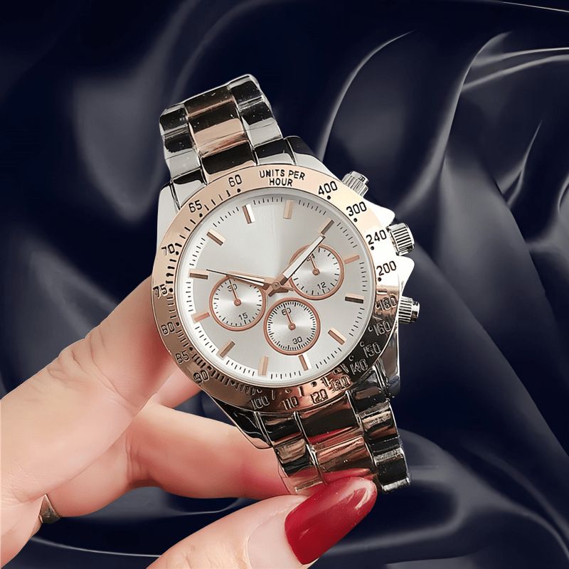BOS Stahlband Legierung Herren vielseitige Mode Armbanduhr Damen Quarzuhr_voghion.com