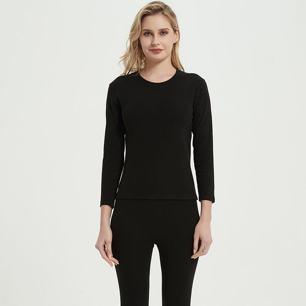 Intimo caldo reversibile in lana da donna girocollo lungo set intimo caldo Johns per uomo e donna_voghion.com