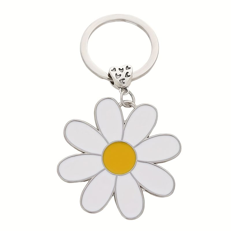 Cute Daisy Keychain Bag Pendant Wallet Key Metal Keyring Gift Women's Flower Enthusiast Accessories_voghion.com