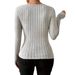 2025 Langärmliger Strickpullover für Damen, sanfter Stil, schmale Passform, unregelmäßiger schräger Kragen, einreihiges Oberteil_voghion.com