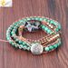 Bracelet Leather Rope Braided Natural Turquoise Beads Bracelet Irregular Stripes Crystal Cave Agate Piece Women's Long_voghion.com