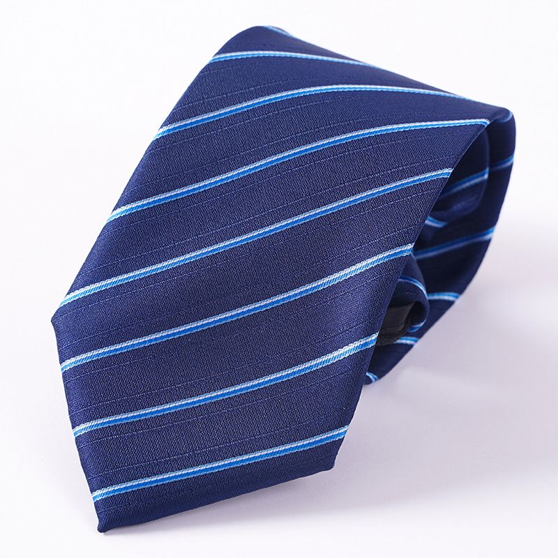 Cravatta da uomo con cerniera, elegante e formale, per donna, sposo, matrimonio, blu a righe, sottile, nera, senza nodo, facile da tirare_voghion.com