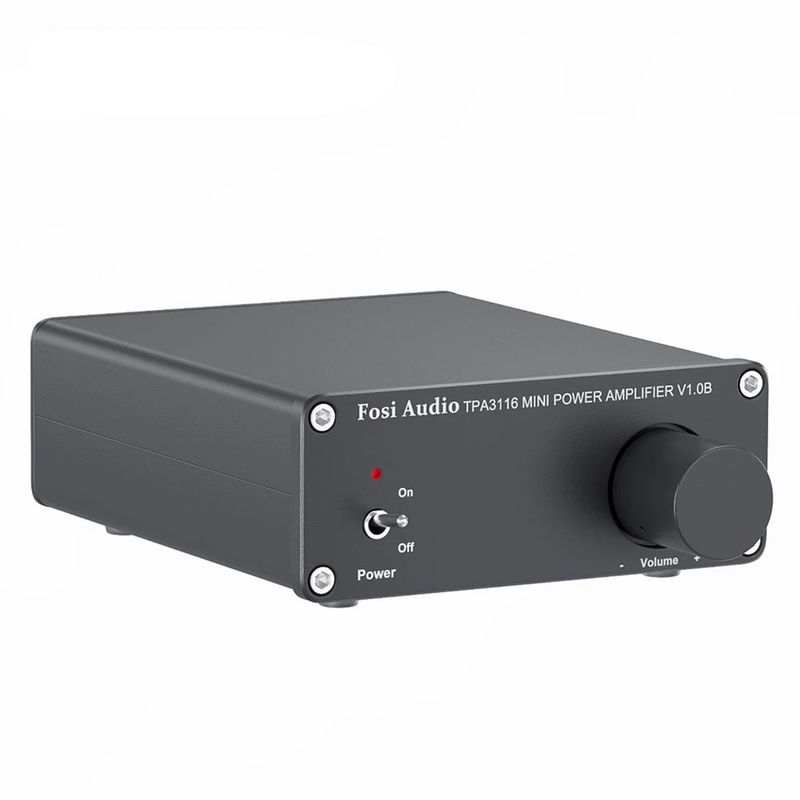 Fosi Audio V1.0 2-kanals stereoljudeffektförstärkare TPA3116D2 Klass D Mini HiFi Digital ljudförstärkare för hemmahögtalare 50W x2_voghion.com
