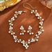 Grenzüberschreitende Explosion Retro-Mode Perle Ohrringe Halskette Zweiteilige Brautkleid Schmuck-Set Großhandel_voghion.com