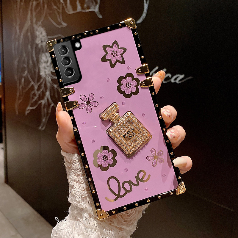 Luxury Diamond Perfume Bottle Case For Samsung Galaxy S22 S21 S20 FE Note20 Ultra Note 10 S10 Plus Square Protective Pho_voghion.com