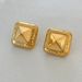 Unisex Fashionable Gold Plated Titanium Steel Retro Three Dimensional Square Rivet Earrings_voghion.com