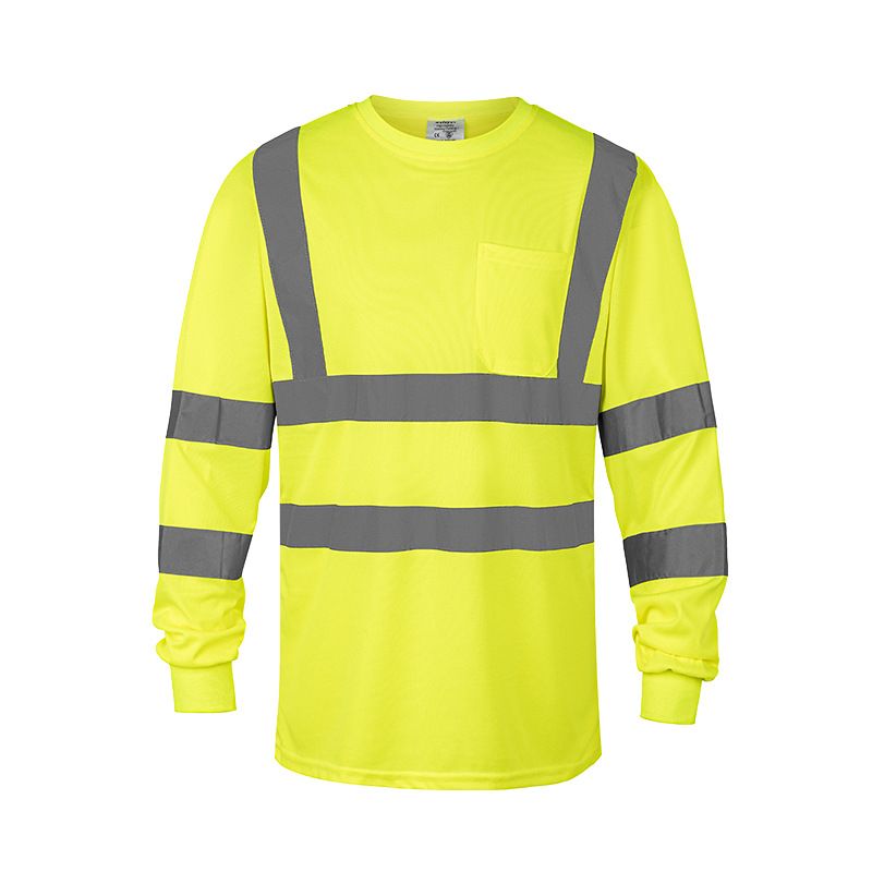 Vêtements pour hommes Vente chaude Vêtements réfléchissants T-shirt Respirant Manches longues Protection du travail Vêtements de travail Construction Mine Entrepôt Vêtements de travail_voghion.com